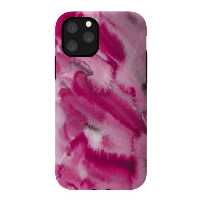 iPhone 11 Pro StrongFit Pink and Grey Ink Marble Texture  by  Utart