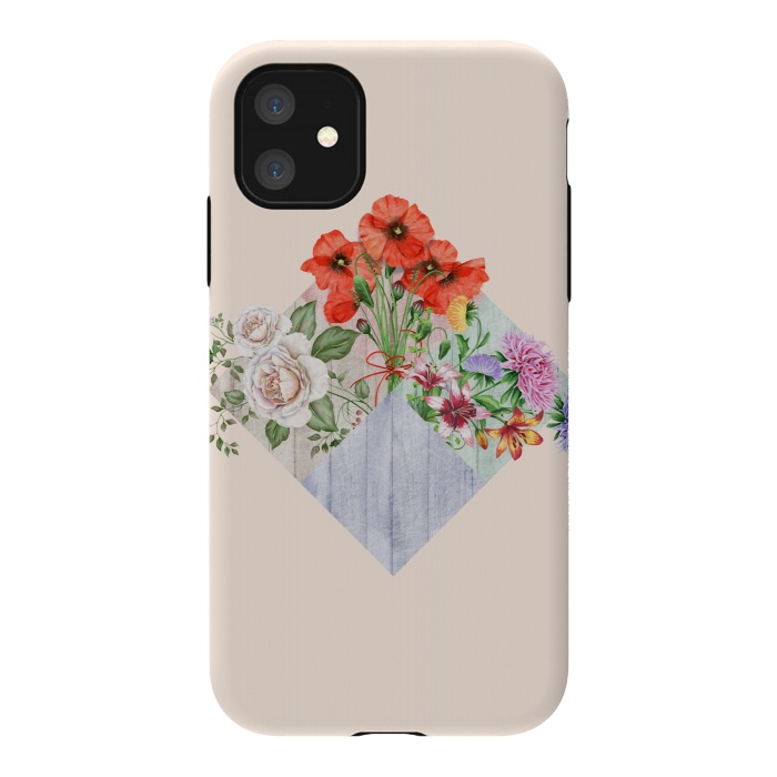 iPhone 11 StrongFit Floral Blocks by Creativeaxle