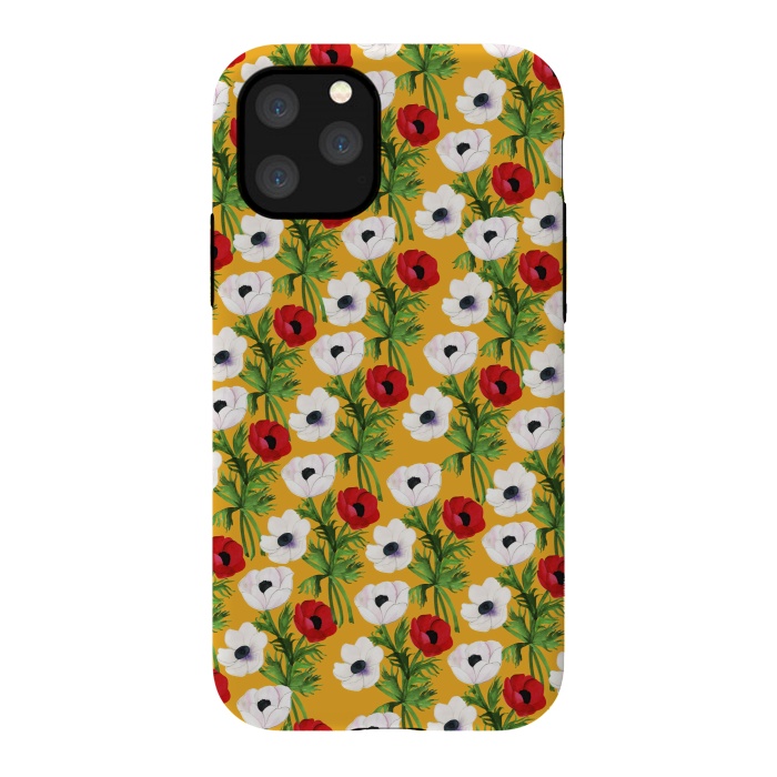 iPhone 11 Pro StrongFit Yellow Flowers Rain by Rossy Villarreal