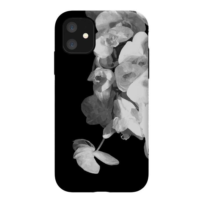 iPhone 11 StrongFit White Orchids Black Background by Alemi