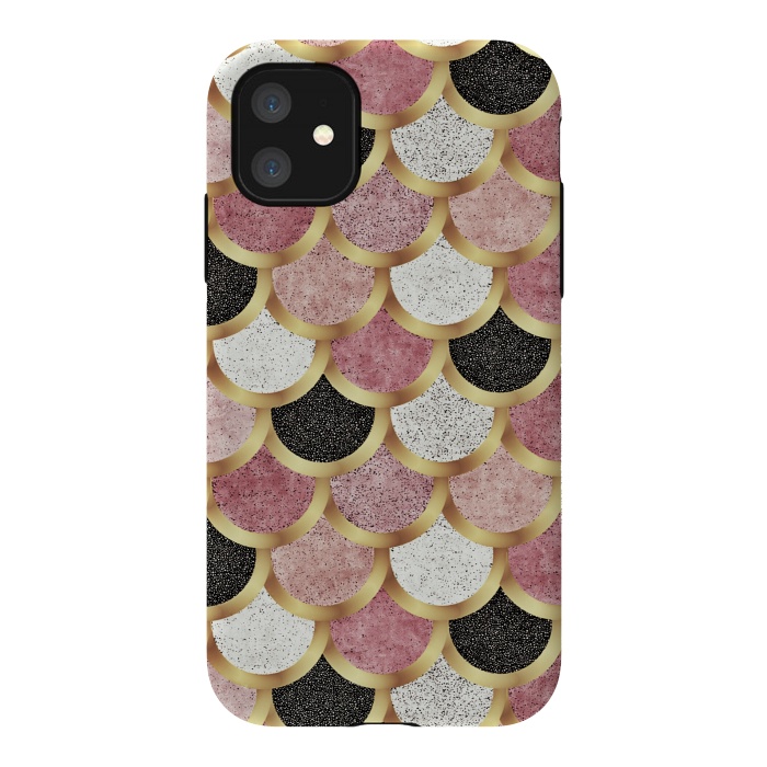 iPhone 11 StrongFit Pink gold mermaid by Jms