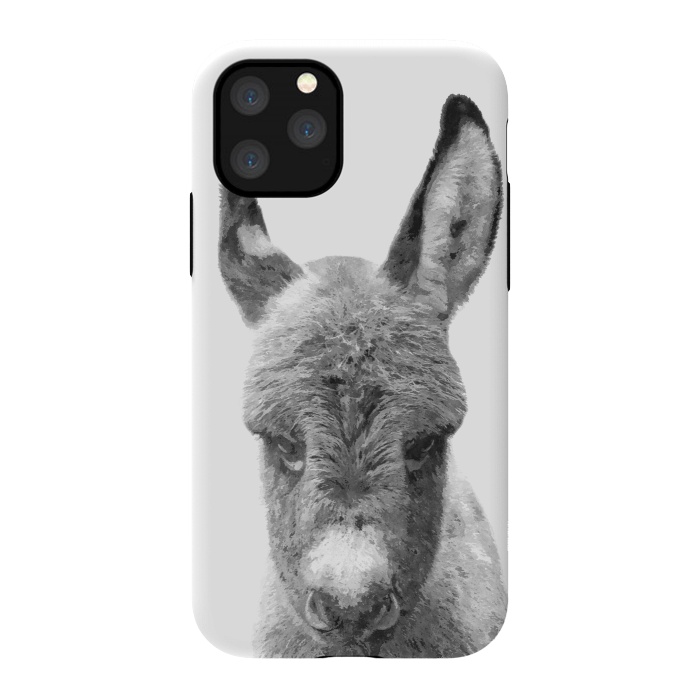 iPhone 11 Pro StrongFit Black and White Baby Donkey by Alemi