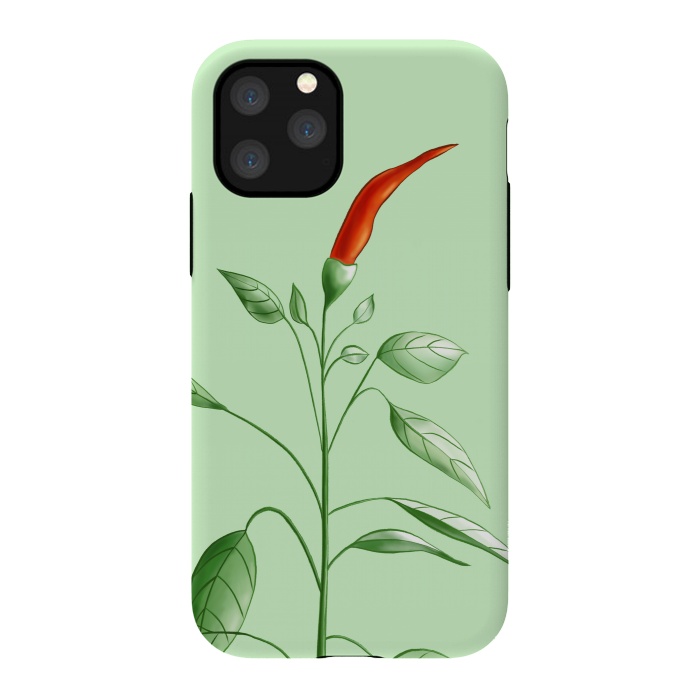 iPhone 11 Pro StrongFit Hot Chili Pepper Plant Botanical Illustration by Boriana Giormova