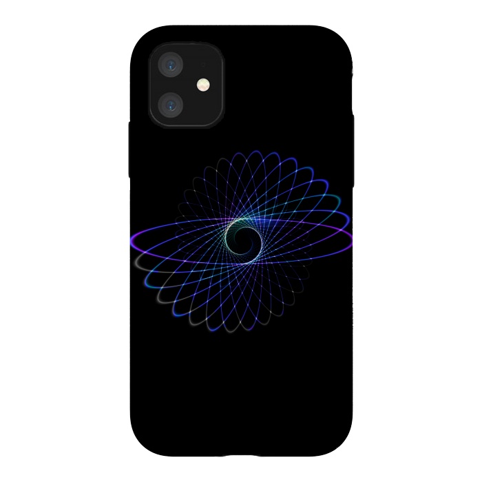 iPhone 11 StrongFit Spirograph Object on Black by Andrea Haase