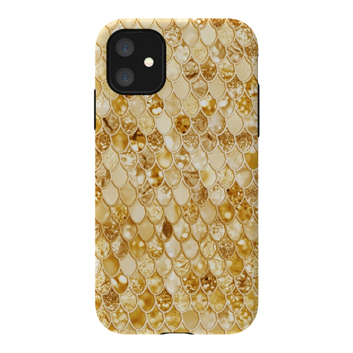 iPhone 11 StrongFit Gold Mermaid Scales Pattern by  Utart