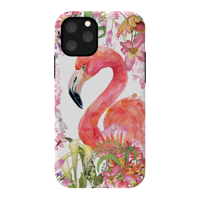 iPhone 11 Pro StrongFit Flamingo in Flower Jungle by  Utart