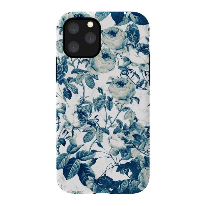 iPhone 11 Pro StrongFit Blue Vintage Rose Pattern  by  Utart