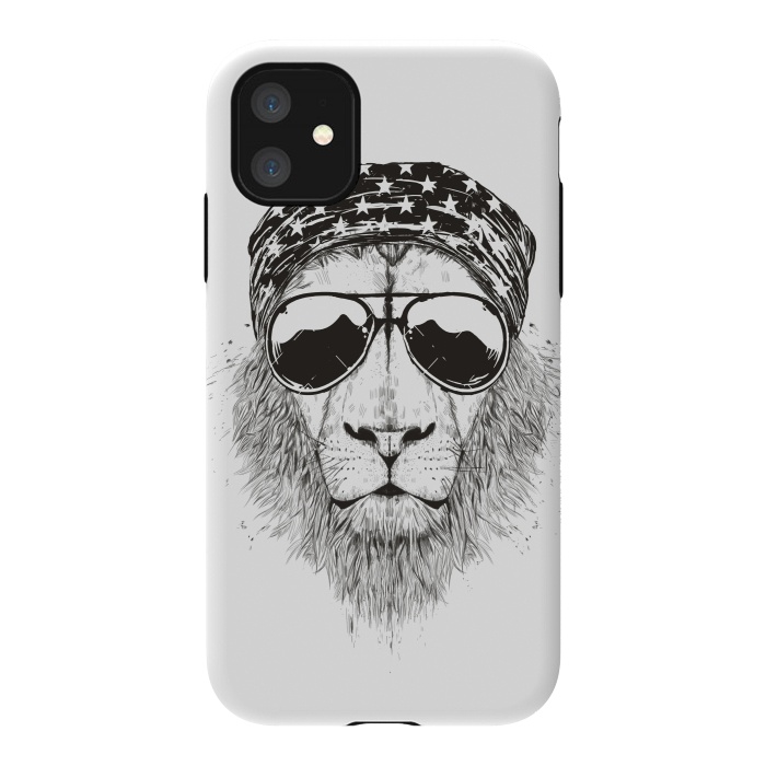 iPhone 11 StrongFit Wild lion (bw) by Balazs Solti