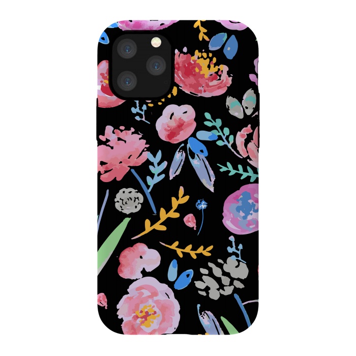 iPhone 11 Pro StrongFit Watercolor Florals by MUKTA LATA BARUA
