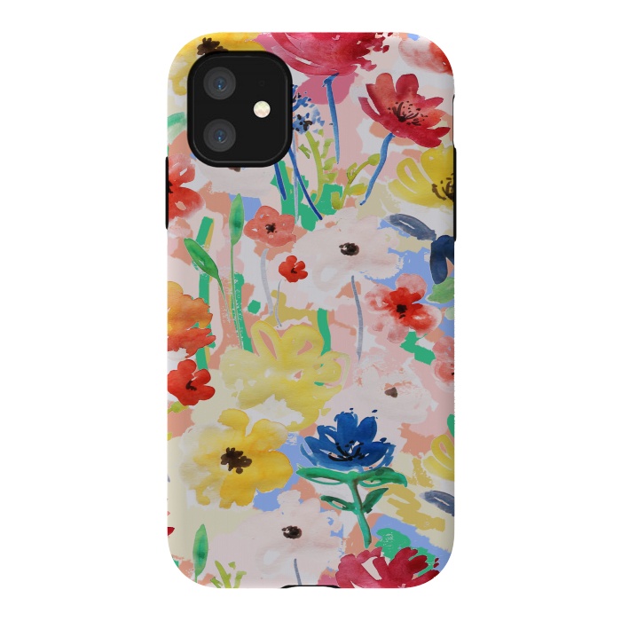 iPhone 11 StrongFit Watercolor Florals 002 by MUKTA LATA BARUA