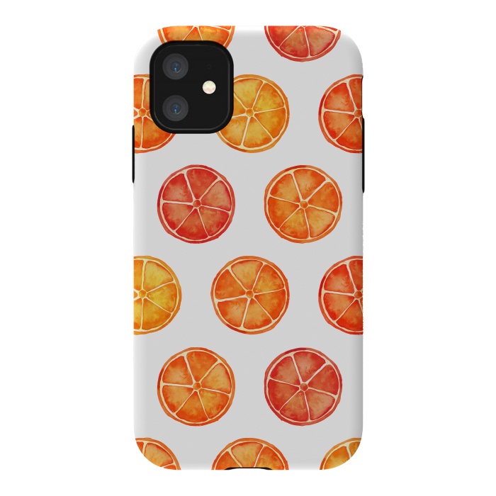 iPhone 11 StrongFit Orange Slices Citrus Print by Becky Starsmore