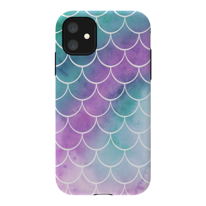 iPhone 11 StrongFit Dreamy Pastel Mermaid Scales by Becky Starsmore