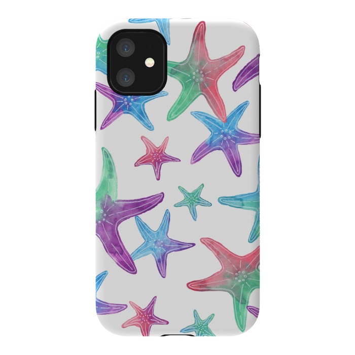 iPhone 11 StrongFit Starfish Print by Becky Starsmore