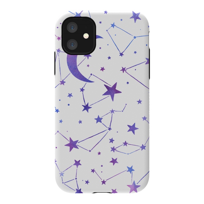 iPhone 11 StrongFit Watercolor Star And Moon Constellations by Becky Starsmore