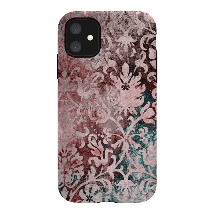 iPhone 11 StrongFit Rosegold Damask 2 by Andrea Haase