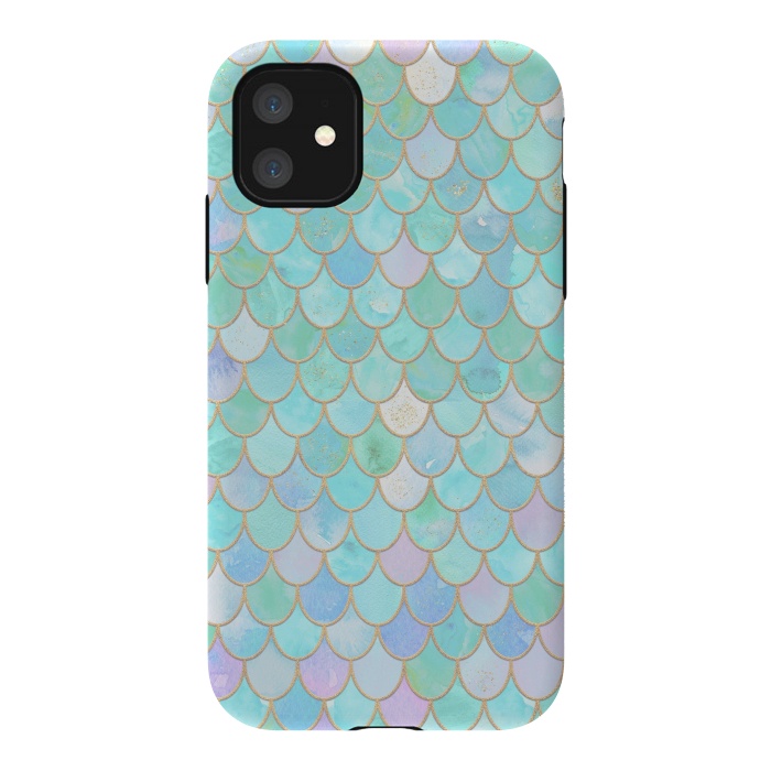 iPhone 11 StrongFit Pastel Trendy Chic Mermaid Scales by  Utart