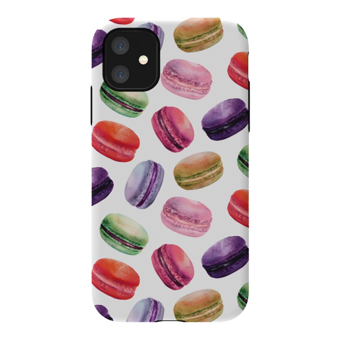 iPhone 11 StrongFit Macaroon Dance on White by DaDo ART