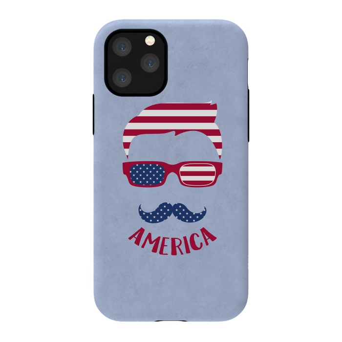 iPhone 11 Pro StrongFit American Hipster Face 4th July by Andrea Haase
