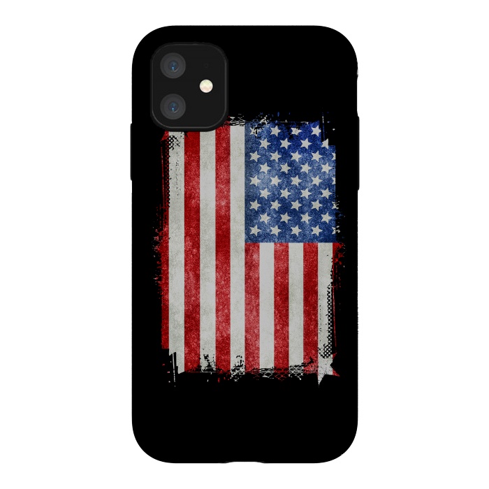 iPhone 11 StrongFit American Flag Grunge Style by Andrea Haase