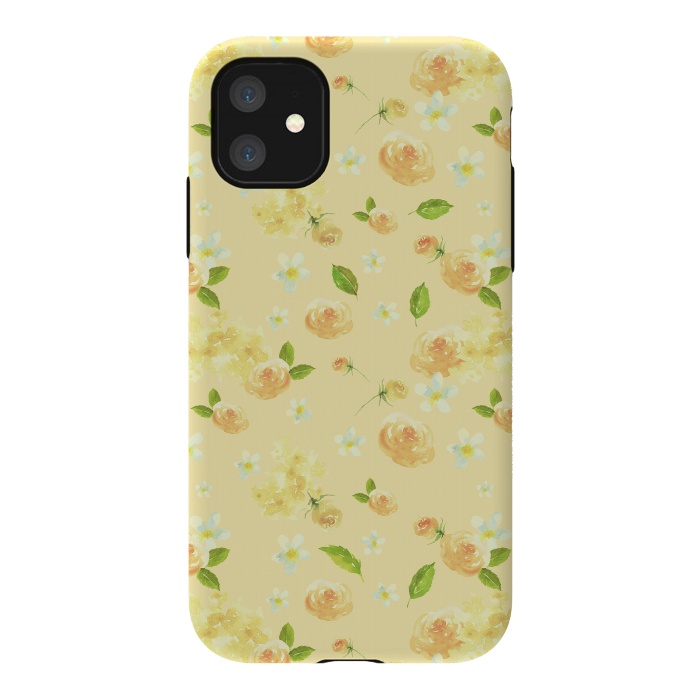 iPhone 11 StrongFit Lovely Yellow Roses Pattern by  Utart