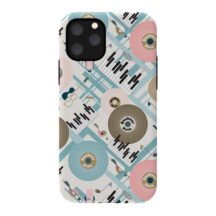iPhone 11 Pro StrongFit Bauhaus Rock - Pink and Blue by Paula Ohreen