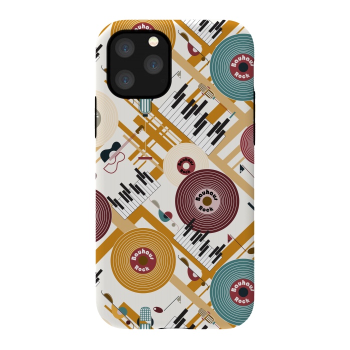 iPhone 11 Pro StrongFit Bauhaus Rock - Mustard and Burgundy by Paula Ohreen