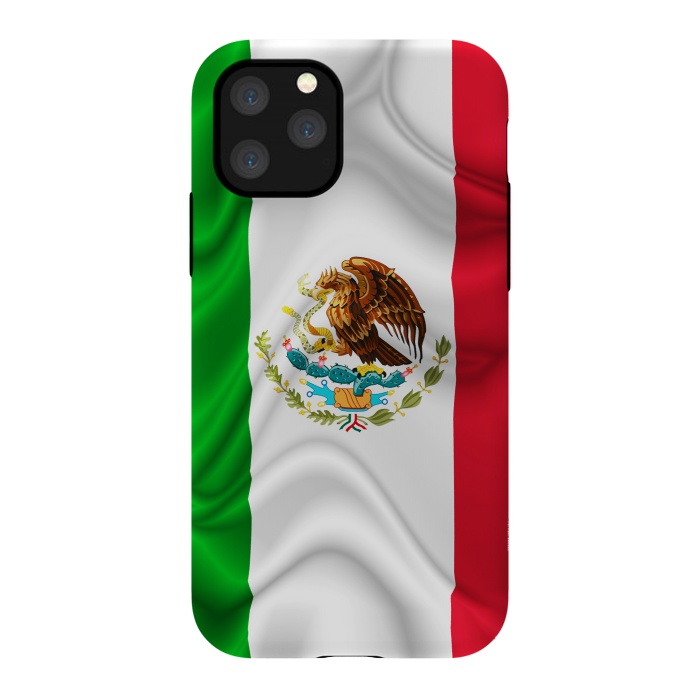 iPhone 11 Pro StrongFit  Mexico Waving Silk Flag by BluedarkArt