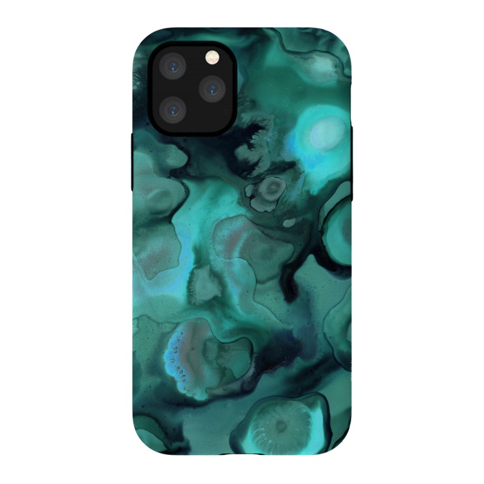 iPhone 11 Pro StrongFit Ebb and Flow in Emerald by Micklyn Le Feuvre