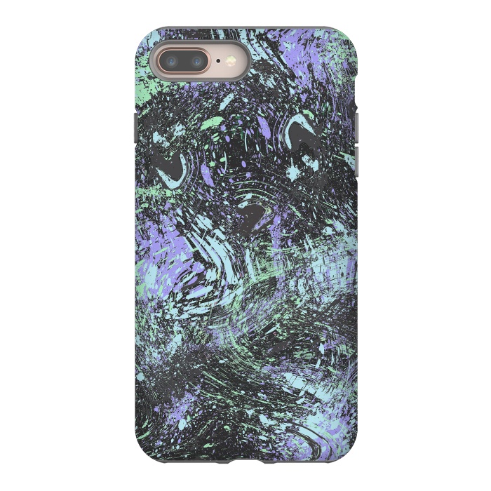 iPhone 7 plus StrongFit Dripping Splatter Purple Turquoise by Ninola Design