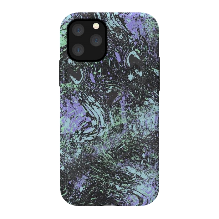 iPhone 11 Pro StrongFit Dripping Splatter Purple Turquoise by Ninola Design