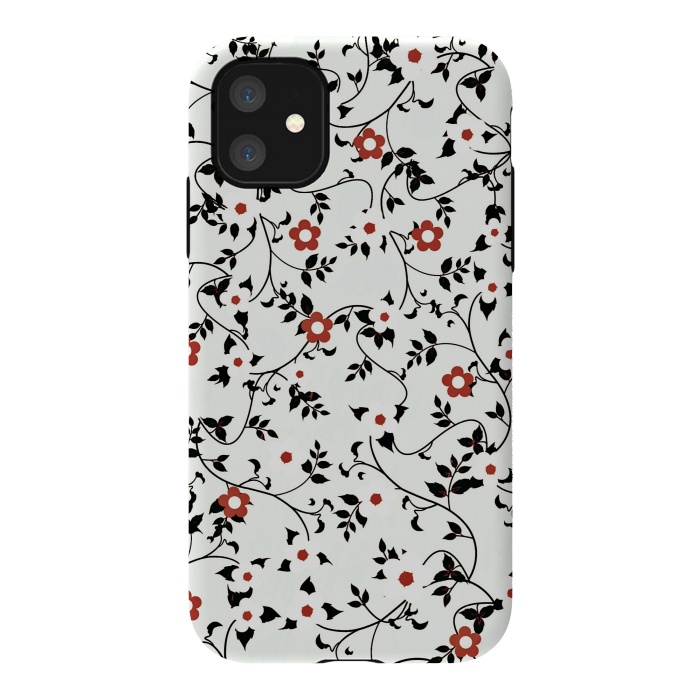 iPhone 11 StrongFit Read & white flowers by Jms