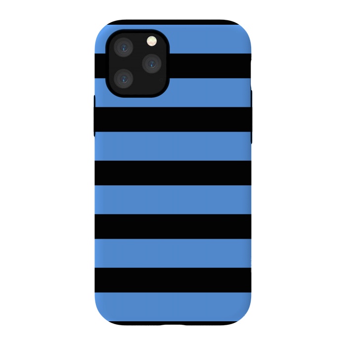 iPhone 11 Pro StrongFit blue black stripes by Vincent Patrick Trinidad