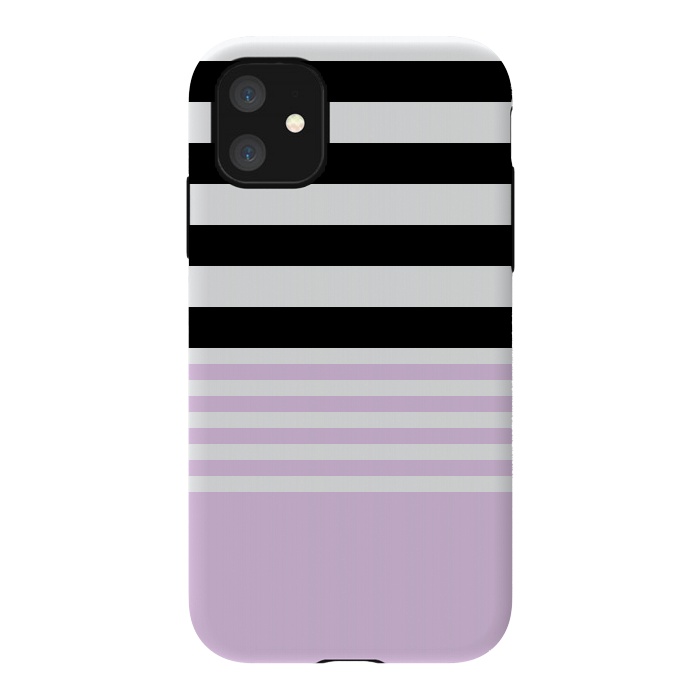 iPhone 11 StrongFit pink black stripes by Vincent Patrick Trinidad