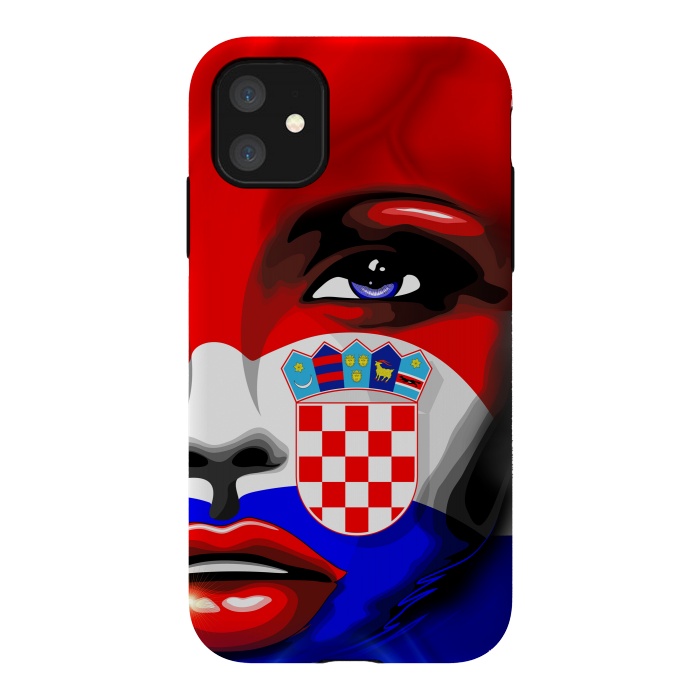 iPhone 11 StrongFit Croatia Flag Beautiful Girl Portrait by BluedarkArt