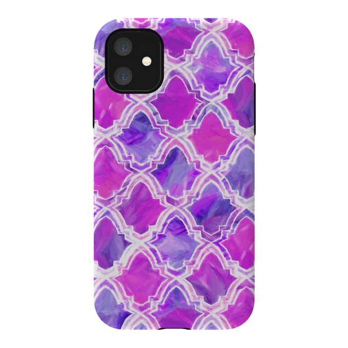 iPhone 11 StrongFit Marrakesh Inspired Moroccan In Magenta & Purple by Tigatiga
