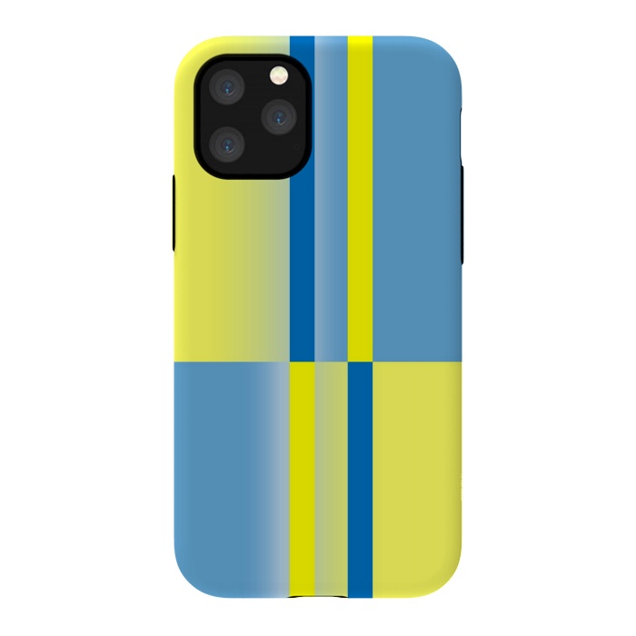 iPhone 11 Pro StrongFit yellow blue lines pattern by MALLIKA