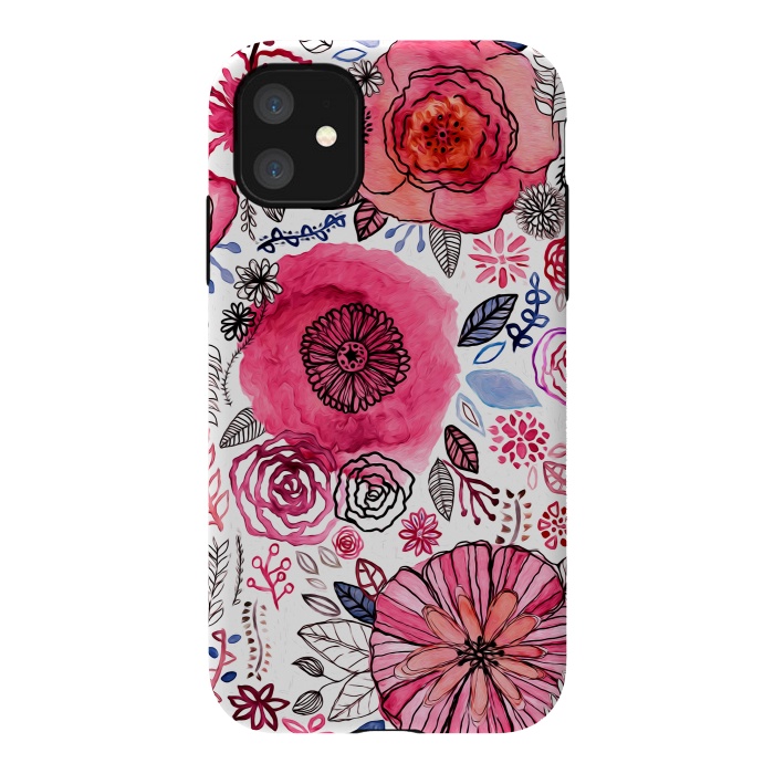 iPhone 11 StrongFit Pink Floral Mix  by Tigatiga