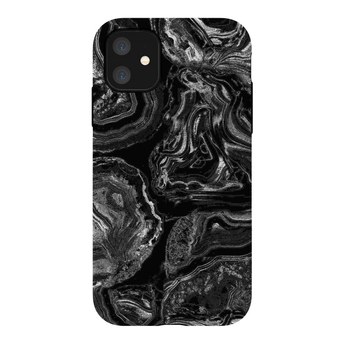 iPhone 11 StrongFit Black liquid marble by Oana 