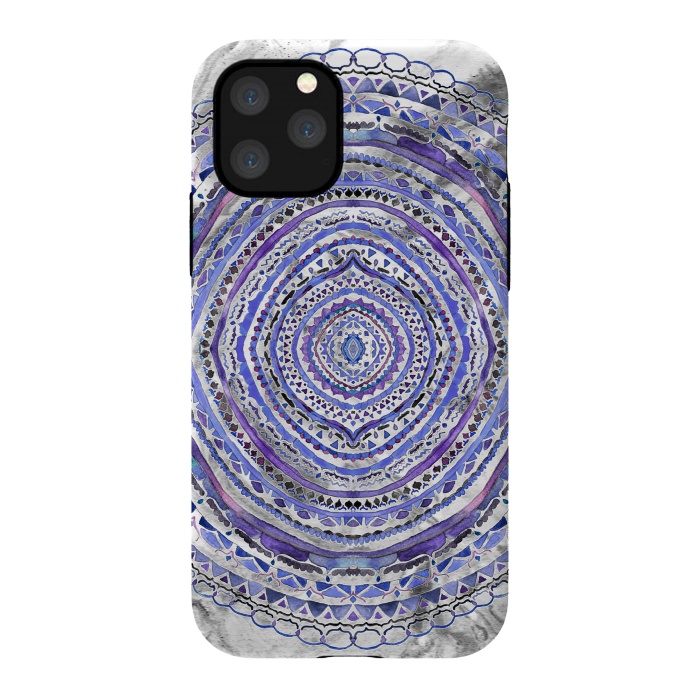 iPhone 11 Pro StrongFit Purple Marbling Mandala  by Tigatiga