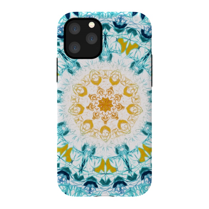 iPhone 11 Pro StrongFit Mustard & Teal Mandala  by Tigatiga