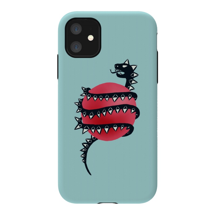 iPhone 11 StrongFit Cool Evil Black Dragon Snake Monster by Boriana Giormova