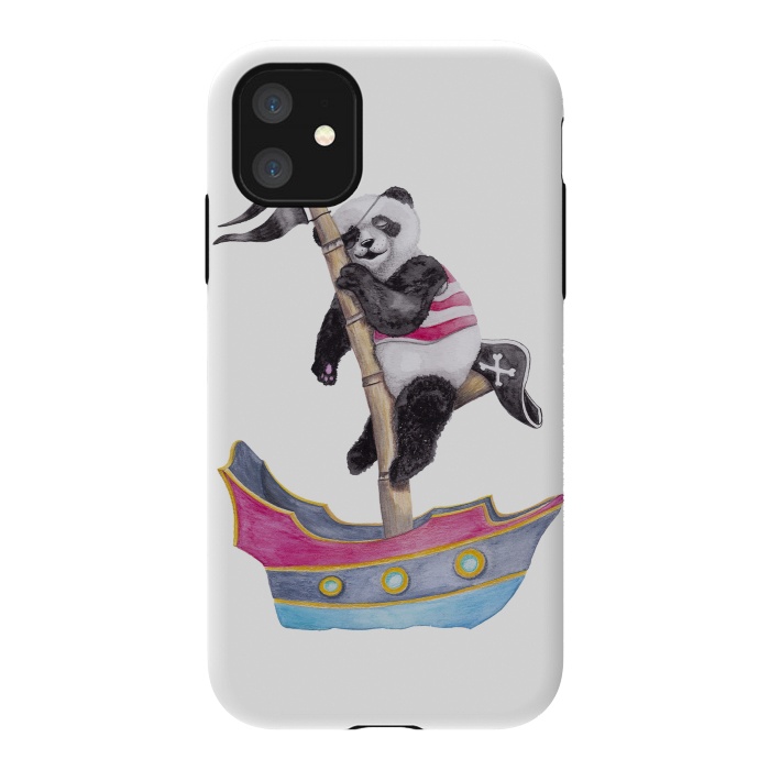 iPhone 11 StrongFit Panda Pirate by gingerlique