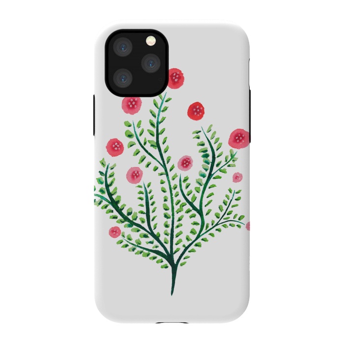 iPhone 11 Pro StrongFit Spring Plant In Pink And Green by Boriana Giormova