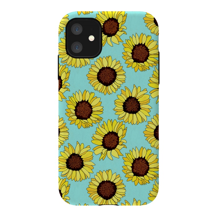 iPhone 11 StrongFit Aqua - Sunflowers Are The New Roses!  by Tigatiga