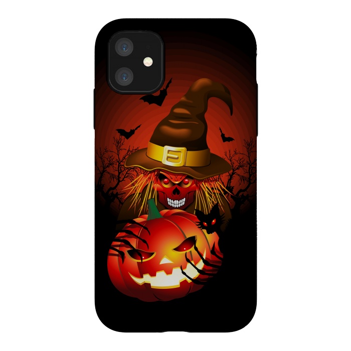 iPhone 11 StrongFit Skull Witch Halloween Monster by BluedarkArt