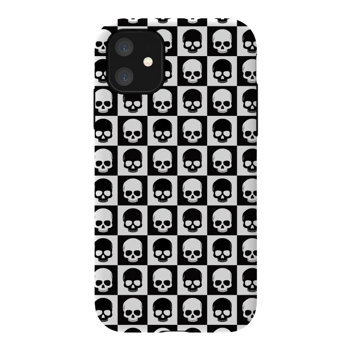 iPhone 11 StrongFit Checkered Skulls Pattern I by Art Design Works