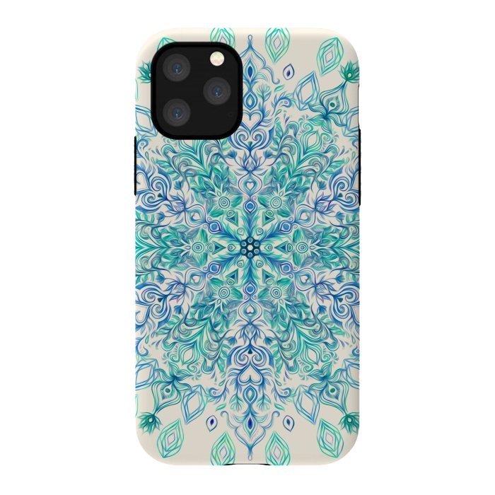 iPhone 11 Pro StrongFit Peppermint Snowflake on Cream  by Micklyn Le Feuvre