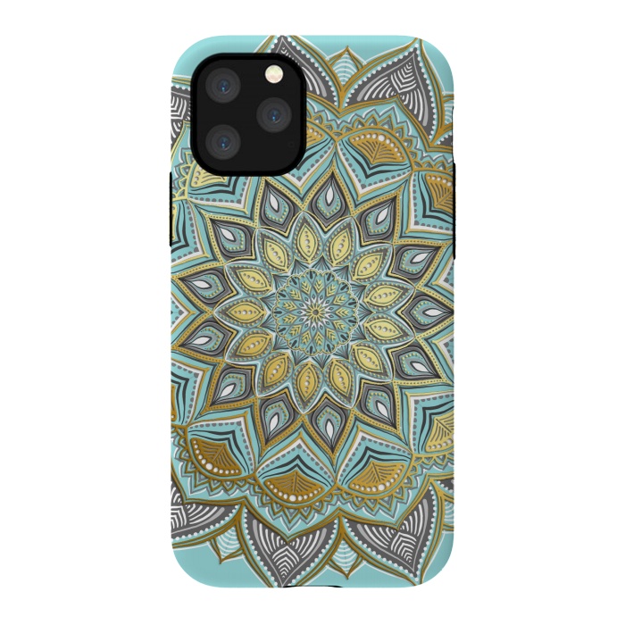 iPhone 11 Pro StrongFit Sunny Skies Gilded Lace Medallion by Micklyn Le Feuvre