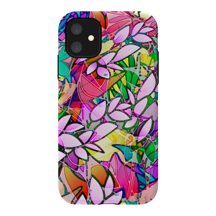iPhone 11 StrongFit Grunge Art Floral Abstract G130  by Medusa GraphicArt