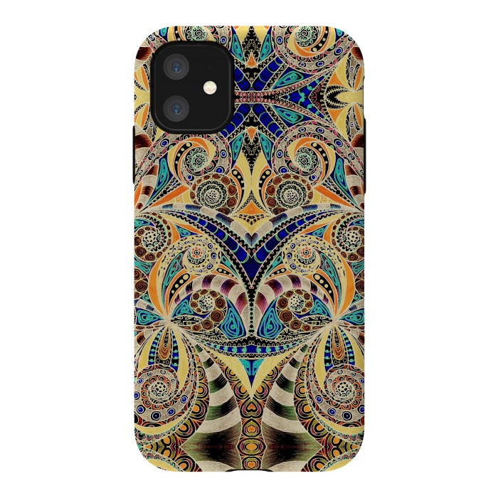 iPhone 11 StrongFit Drawing Floral Zentangle G240 by Medusa GraphicArt